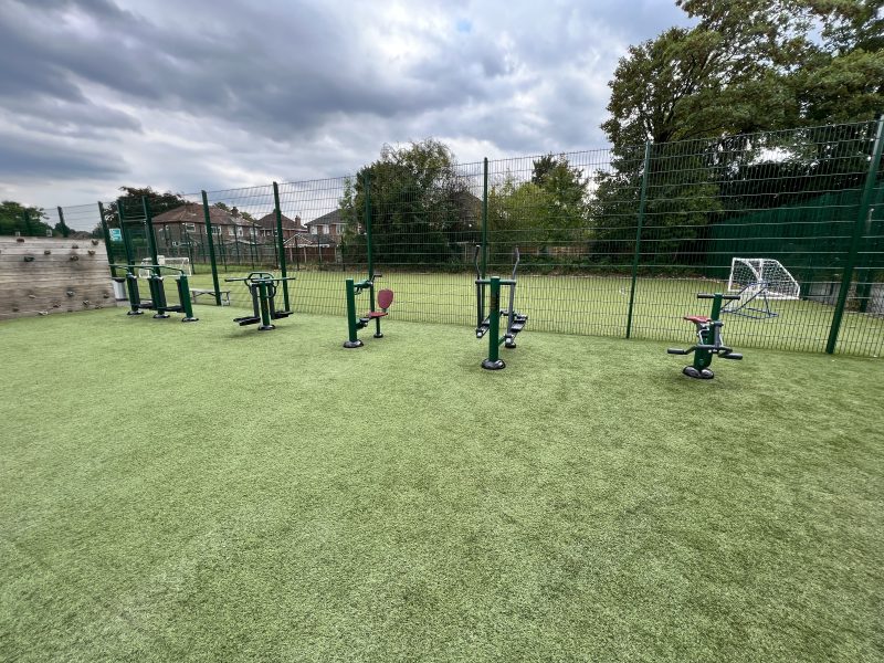 Garden gym equipment installation for kids