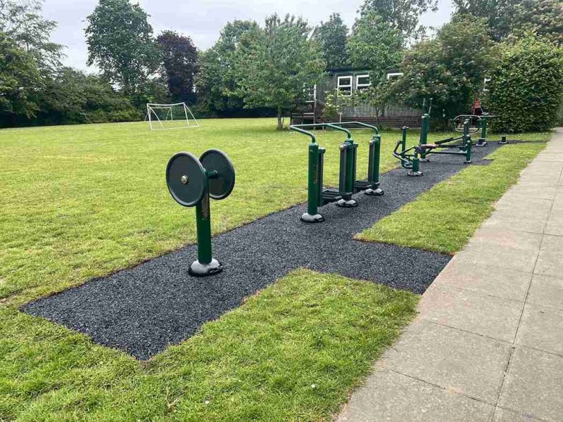 Rubber matting flooring for outdoor gym