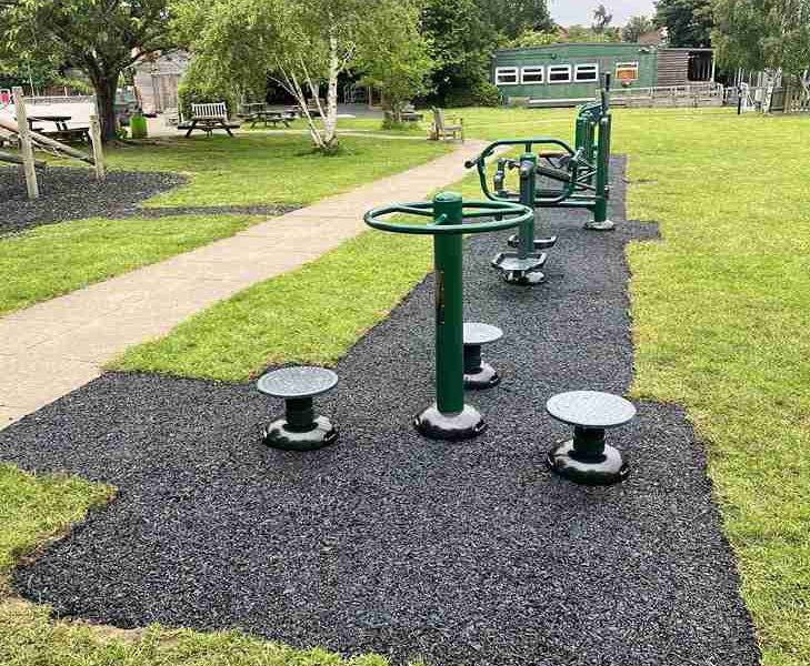 Rubber matting flooring outdoor gym
